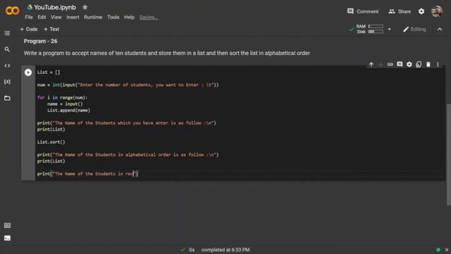 Program 26 | Python | Google Colab | Programming | Ankush Rana смотреть онлайн