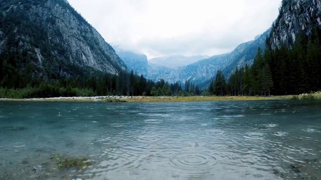 Nature Sounds - Rain Sounds - 1 Hour of Gentle Thunder Storm over a Beautiful Mountain Lake смотреть онлайн