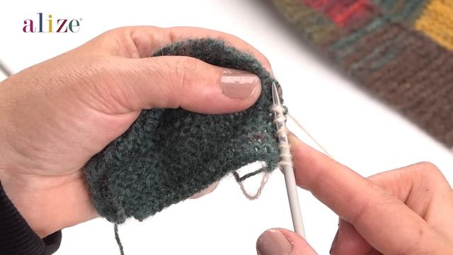 Alize Angora Gold Batik Ile Patchwork Yelek • Patchwork Vest • Жилет Пэчворк