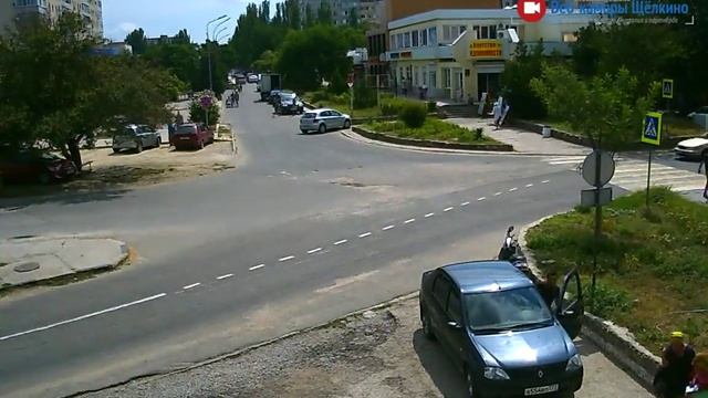 Перекрёсток в Щёлкино, 19.08.2015 - time-lapse с камеры 2 смотреть онлайн