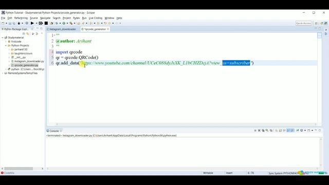 02. How to generate a QR code using Python in 2 lines || By Arihant Jain || Study Material смотреть онлайн