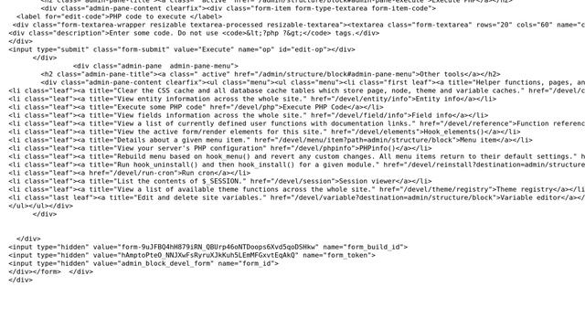 Drupal: Why is the Devel block displaying the Performance, Execute PHP and Switch User blocks? смотреть онлайн