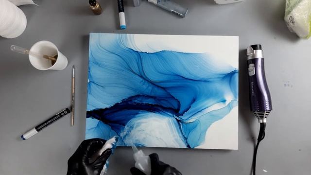 Алкогольные чернила, процесс работы над картиной и исправление ошибок. Спиртовые чернила смотреть онлайн