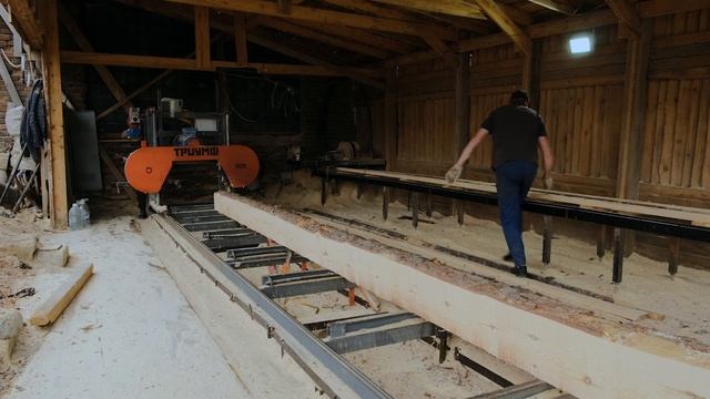 Легкий способ распила бревна на пилораме смотреть онлайн