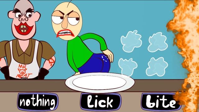 Lick, Bite or Nothing Food Challenge : Mr. Meat, Baldy, Evil Nun from games ! смотреть онлайн