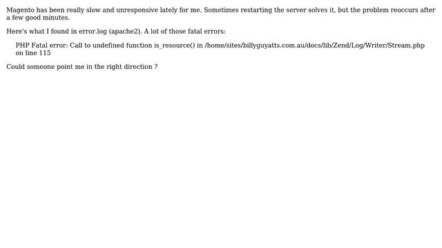 PHP Fatal error: Call to undefined function is_resource() in Zend/Log/Writer/Stream.php line 115 смотреть онлайн