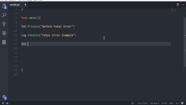 GO Programming Generate Fatal Error Log смотреть онлайн