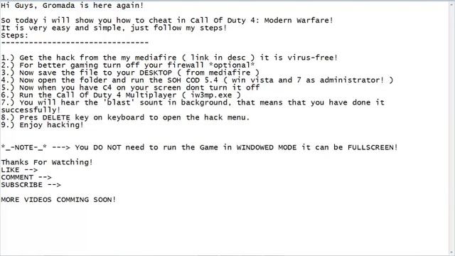 Call Of Duty 4: Modern Warfare Multihack смотреть онлайн