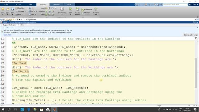 Remove Outliers from Eastings and Northings in Matlab смотреть онлайн