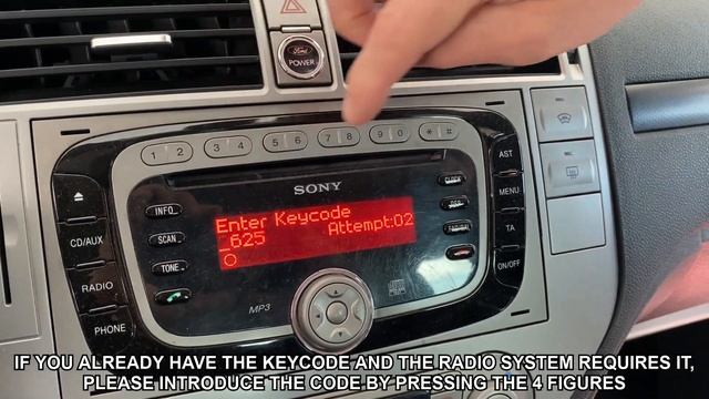 HOW TO INSERT RADIO KEYCODE SONY RADIO | FORD KUGA 1 смотреть онлайн