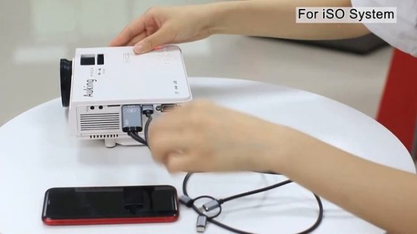 AuKing A Video Demonstration of Connecting Projector with Phone and Computer