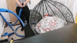 СБОРКА ПОДВЕСНОЙ КРЕСЛО  КОКОН БЫСТРАЯ И ИНТЕРЕСНАЯ СБОРКА КОКОН