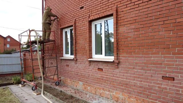 Утепление стен эковатой под облицовочный кирпич. Тюмень смотреть онлайн