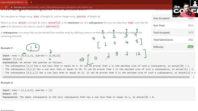 2389. Longest Subsequence With Limited Sum | Leetcode Weekly Contest 308 | LeetCode 2389 смотреть онлайн