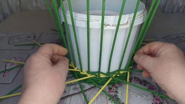 Узор на кашпо послойное плетение. смотреть онлайн
