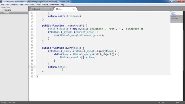 Creating a MySQLi wrapper with the Singleton Pattern (Part 2/2) смотреть онлайн