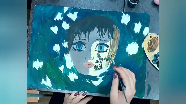 процесс рисования девочки в цветах смотреть онлайн