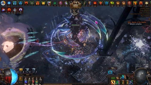 [POE 3.21] Self-Chill Blade Vortex Elementalist Map Showcase смотреть онлайн