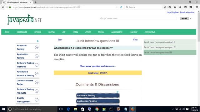 What happens if a test method throws an exception?
| javapedia.net смотреть онлайн