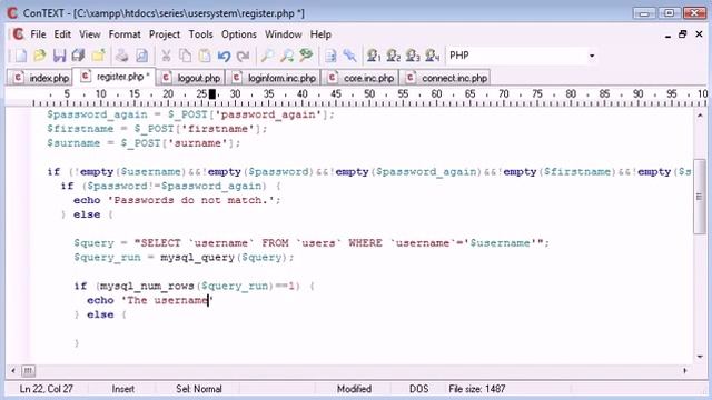 Registration Form Part 3 Tutorial in PHP - MYSQL by For Student Organization смотреть онлайн