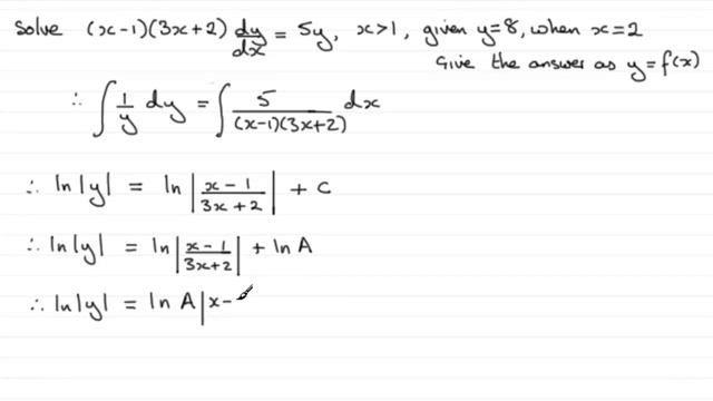 Differential Equation : Edexcel Core Maths C4 January 2011 Q3(c) : ExamSolutions смотреть онлайн