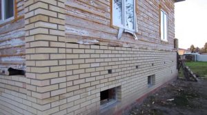 Дом из бруса из бруса, обкладываем керамическим кирпичом!!