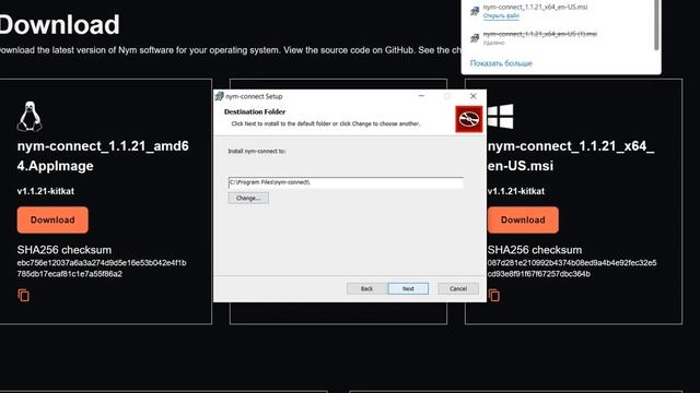 Установка и настройка NymConnect