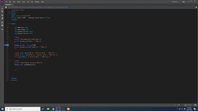 Learn PHP (Part 5) - Understanding PHP Errors and How To Debug смотреть онлайн