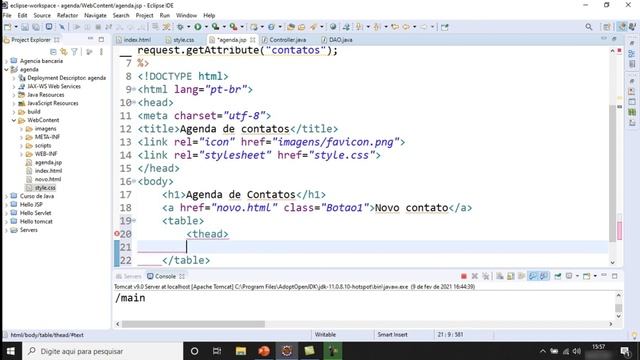 ☕️ Curso Java WEB (Java EE) - Gerando a tabela de contatos no documento JSP - #12 - Parte 2/2 смотреть онлайн