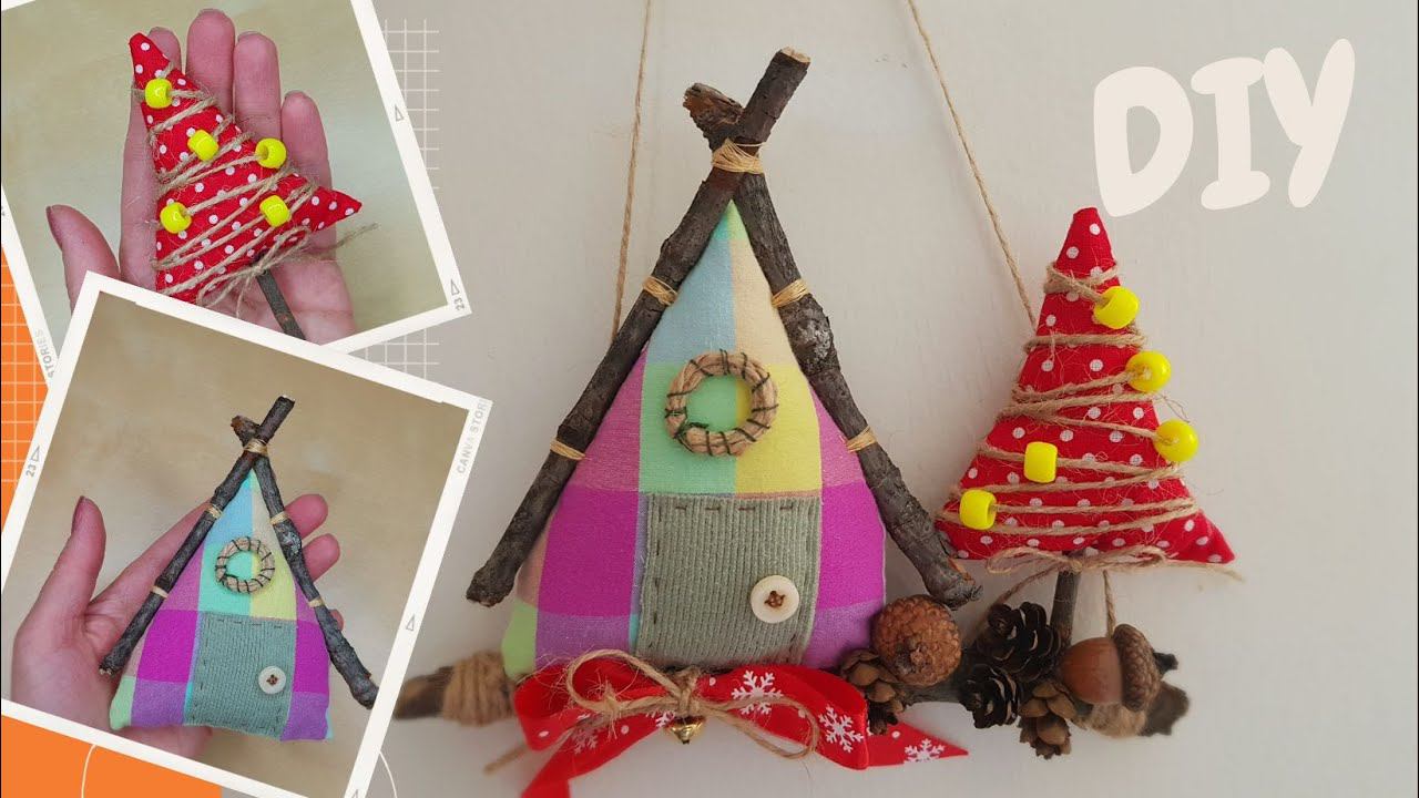 A Wonderful Wall Craft Made From Fabric, Jute And Branches