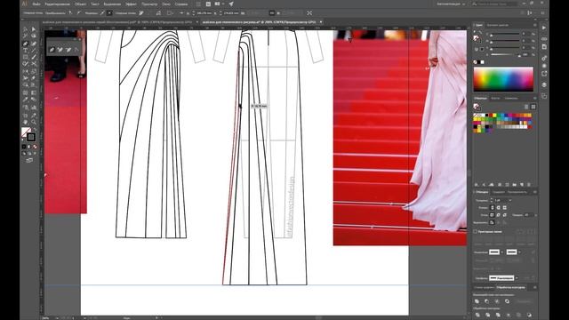Платье Ума Турман в Adobe Illustrator смотреть онлайн