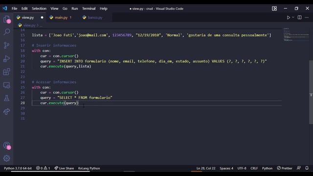 Como criar Formulário em Python | CRUD em Python com SQLite | parte #04 смотреть онлайн