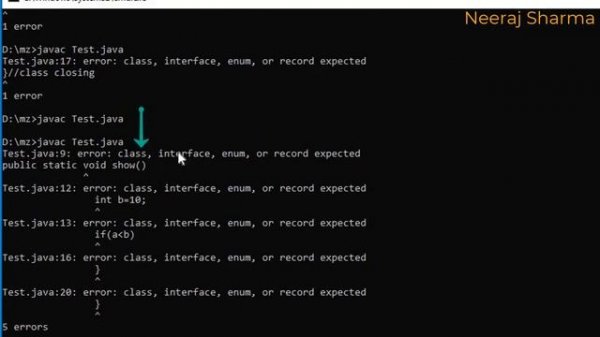 Class interface or enum expected | Java class interface enum or record expected | By Neeraj Sharma