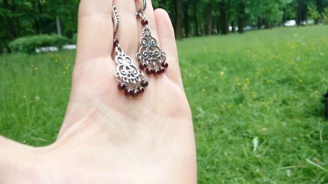 Донская казачка - серьги серебро с гранатом смотреть онлайн