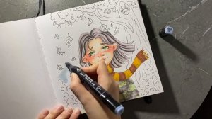 ОСЕННИЙ РИСУНОК МАРКЕРАМИ // урок для начинающих