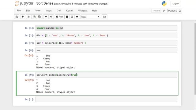 Pandas : Sort Series смотреть онлайн
