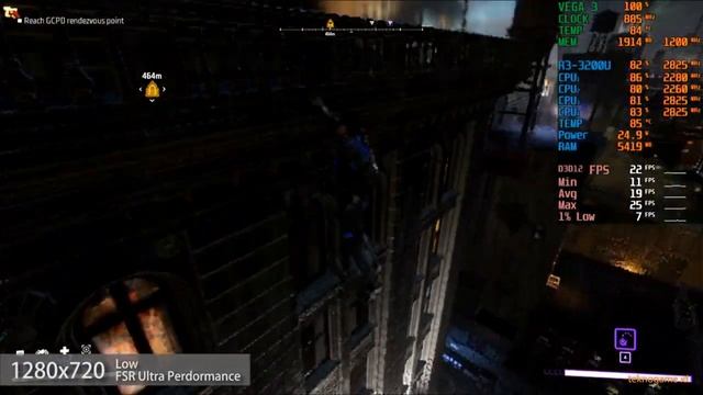 Gotham Knights | AMD Ryzen 3 3200U Vega 3 | Gameplay Benchmark смотреть онлайн