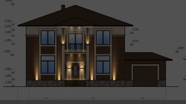 Светодизайн для фасада двухэтажного частного дома во Владимире. Разбор проекта наружного освещения. смотреть онлайн