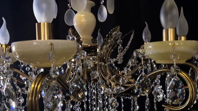 Хрустальная люстра Бронза оникс 9 рожков смотреть онлайн