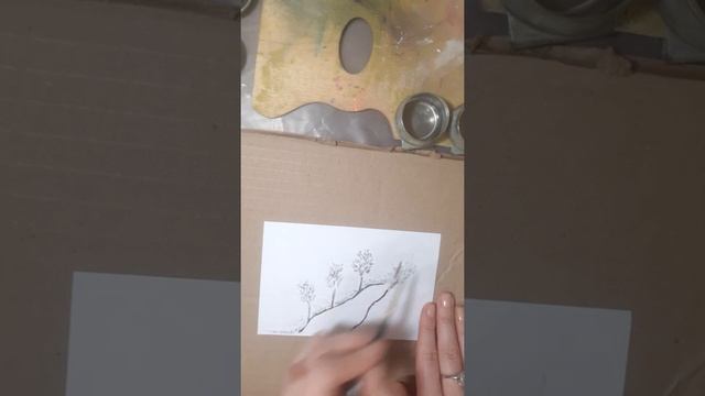 Арт. Пейзаж, дорога. Скетч. Рисование масляной краской на бумаге. Процесс рисования #shorts# смотреть онлайн