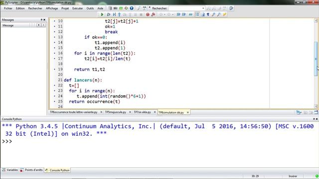 Python #67 TP8 Des simulations de 1000 lancers d'un dé avec les fréquences d'apparition des chiffre смотреть онлайн
