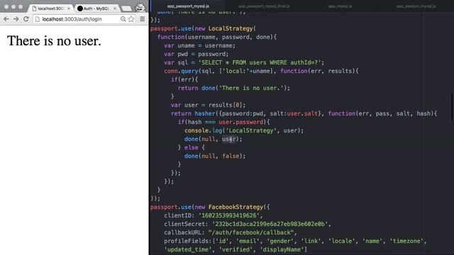 Server Side JavaScript - authentication MySQL 4 : login смотреть онлайн