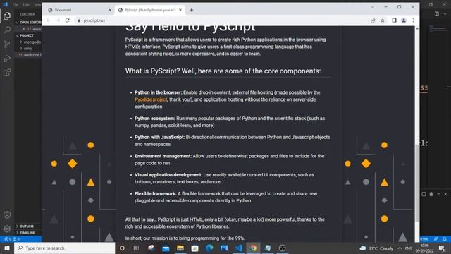 Pyscript hello world program with HTML | What is pyscript | Run python in the browser смотреть онлайн