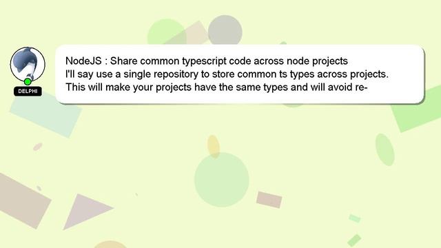 NodeJS : Share common typescript code across node projects смотреть онлайн
