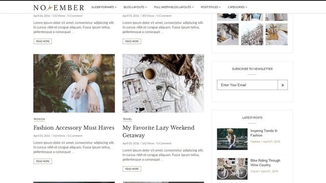 November - Multipurpose Personal WordPress Blog and Magazine Theme смотреть онлайн