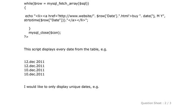 PHP : selecting unique values from a column смотреть онлайн