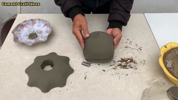 Design Plant Pot From Cement and Old Fabric - Amazing With Cement Ideas