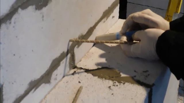 Сооружение двухрядной стены для испытаний НИИСК часть1