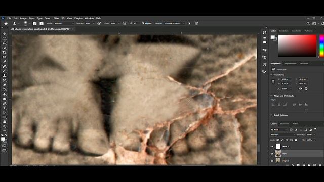 Old Photo restoration speed tutorial in Adobe Photoshop смотреть онлайн