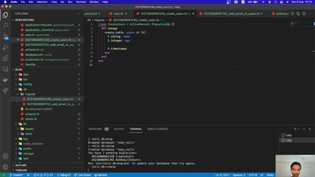 Lập trình ruby on rails - học rails cơ bản - bài 2: Model, kết nối cơ sở dữ liệu mysql смотреть онлайн
